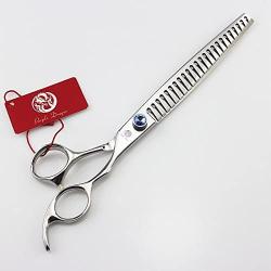 Purple Dragon 8.0 inch Professional Pet Grooming Scissors - Dog Chunker Shears - Adult Animal Thinning Hair Shears for Pet Groomer or Family DIY