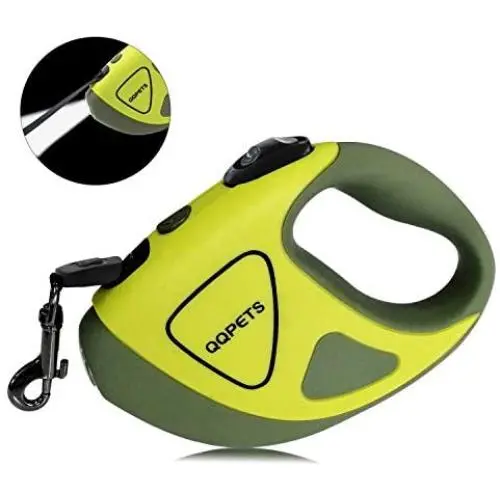 QQPETS Retractable Dog Leash with LED Flashlight for Small Medium Big Breed Dogs, 10/16 ft Extendable Leash, Heavy Duty 360°Tangle Free Nylon Cord Training Running QQPETS Retractable Dog Leash with LED Flashlight for Small Medium Big Breed Dogs, 10/16 ft Extendable Leash, Heavy Duty 360°Tangle Free Nylon Cord Training Running