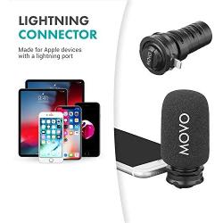 Movo LPM100 MFi Certified Lightning Directional Stereo Cardioid Microphone Compatible with iPhone, iPad, iPod, iOS Smartphones and Tablets