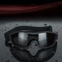 Viriber Motorcycle Goggles Bike Goggles UV Protective Outdoor Glasses Dust-proof Protective Combat Goggles Military Sunglasses Outdoor Tactical Goggles (Deep Black)