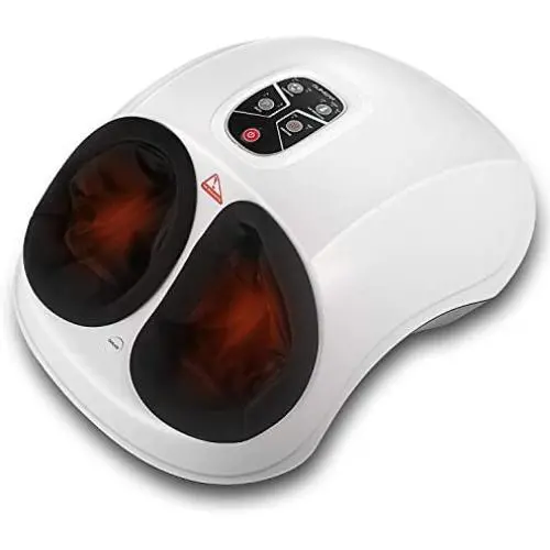 QUINEAR Shiatsu Foot Massager with Heat Compression and Deep Kneading Massage for Circulation and Pain Relief - 6 Massage Intensities 2 Kneading Speeds 2 Heating Levels (White) QUINEAR Shiatsu Foot Massager with Heat Compression and Deep Kneading Massage for Circulation and Pain Relief - 6 Massage Intensities 2 Kneading Speeds 2 Heating Levels (White)