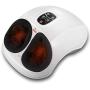 QUINEAR Shiatsu Foot Massager with Heat Compression and Deep Kneading Massage for Circulation and Pain Relief - 6 Massage Intensities 2 Kneading Speeds 2 Heating Levels (White)
