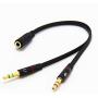 D & K Exclusives Headphone Splitter for Computer 3.5mm Female to 2 Dual 3.5mm Male Headphone Mic Audio Y Splitter Cable Smartphone Headset to PC Adapter