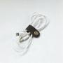 ZE Handmade Genuine Leather Button Closure Cable Organizer for USB Cables,Mobile Phone Charge Wires,Laptop Cords,Earbuds/Earphones Wires Set of 3