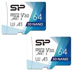 Silicon Power 64GB 2-Pack Superior Pro Micro SDXC UHS-I (U3), Nintendo Switch Compatible, V30 4K A1, High Speed MicroSD Card with Adapter