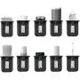 WALI Wall Shelf Standard Vertical Duplex Décor Outlet with Cable Channel Charging for Cell Phone, Dot 1st and 2nd 3rd Gen, Google Home, Speaker up to 10 lbs (OLS001-B), 1 Pack, Black