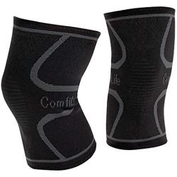 ComfiLife Compression Knee Sleeve – Knee  Brace for Men & Women – Knee Support for Running, Weightlifting, Crossfit, Meniscus Tear, Arthritis Pain Relief – Breathable Non-Slip Comfort (Pair)