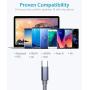 USB Type C Cable OULUOQI USB C Cable 3 Pack(6ft) Nylon Braided Fast Charging Cord(USB 2.0) Compatible with Samsung Galaxy S10 S9 Note 9 8 S8 Plus,LG V30 V20 G6 G5,Google Pixel(Grey)