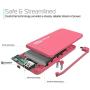 Tzumi PocketJuice Endurance AC - Battery Pack Portable Charger - 4,000 mAh High-Speed USB Port with Built in MicroUSB Cable - Compatible with iPhone & Android (Pink)