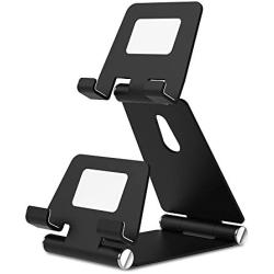 Dual Foldable Phone Tablet Stand, Multi-Angle Cell Phone Tablet Video Game Stand for Nintendo Switch iPhone X 8 7 6 Plus 5 5c, Accessories, iPad Universal Other Tablets Phones - Black (Black)