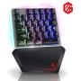 Giixer One Handed Gaming Keyboard, 35 Key RGB LED Back Lighted Wired Single Handed Game Keyboard Portable Mini Gaming Keyboard for PC/Phone Gamers