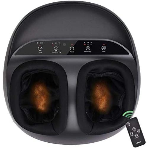 RENPHO Foot Massager Machine with Heat and Remote, Shiatsu Deep Kneading, Multi-Level Settings, Delivers Relief for Tired Muscles and Plantar Fasciitis, Fits feet up to Men Size 12