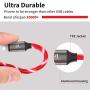 LED Phone Charger Cable - 6.5ft Light Up Visible Flowing Charger Charging Cord Compatible with 11 Pro Max XS XR X 8 7 6S 6 Plus 5S 5 (Red)