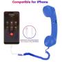 Cell Phone Handset, Retro Telephone Handset 3.5 mm Wired Anti Radiation Noise Reduction Receivers for iPhone, Android Mobile Phones, Smartphone (Dark Blue)