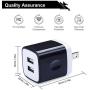 USB Wall Charger Brick, 4-Pack 2.1A/5V Dual USB Plug Power Adapter Charger Box Charging Cube Heads for Replacement for iPhone Xs/XS Max/XR/X/8/7/6/Plus, Samsung Galaxy S8 S7 S6 Edge, LG, Moto, HTC