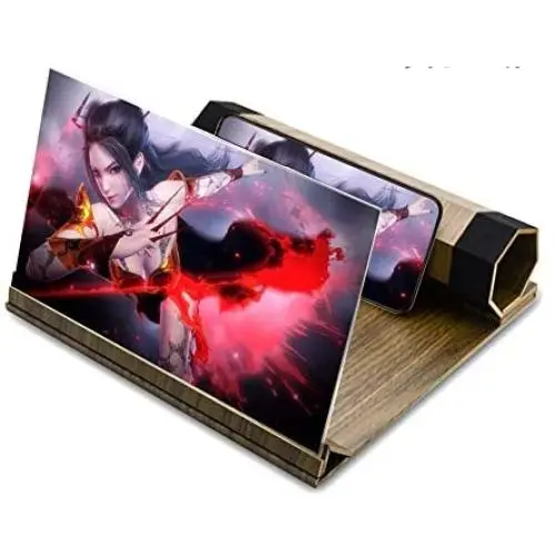 12’’ Screen Magnifier for Mobile Phone,Screen Magnifier for Cell Phone,Projector Movie Video Enlarger, Wooden Phone Holder Stand with 3D Screen Magnifier,Compatible with All Smart Phone Model (Gray) 12’’ Screen Magnifier for Mobile Phone,Screen Magnifier for Cell Phone,Projector Movie Video Enlarger, Wooden Phone Holder Stand with 3D Screen Magnifier,Compatible with All Smart Phone Model (Gray)