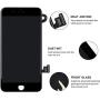 YPLANG for iPhone 8 Screen Replacement, LCD Display 3D Touch Screen Digitizer Full Assembly with Proximity Sensor, Ear Speaker and Front Camera (Black)