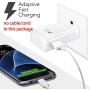 Samsung Adaptive Fast Charging Wall Charger Adapter Compatible with Samsung Galaxy S6 S7 S8 S9 S10 / Edge/Plus/Active, Note 5,Note 8, Note 9 and More (2 Pack) ChiChiFit Quick Charge (White)