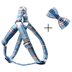 lionet paws Dog Harness with Bowtie Cotton No-Pull Adjustable Pet Harness with Metal Buckle for Small Medium Large Dogs