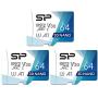 Silicon Power 64GB 3-Pack Superior Pro Micro SDXC UHS-I (U3), V30 4K A1,Nintendo Switch Compatible, High Speed MicroSD Card with Adapter