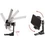 Metal Phone Tripod Mount with Cold Shoe,Woohoto 360 Rotation Phone Tripod Holder Adapter,Desktop Cell Phone Stand, Compatible with iPhone Sumsung Smartphone,Cell Phone Clamp,Video Rig Mount