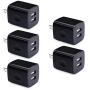 USB Wall Plug, GiGreen 2.1A Dual Port USB Power Block 5 Pack Portable Quick Charger Cubes Compatible iPhone 7/6 plus/8/x, Samsung Galaxy S9/S10e/S9/S8 Plus/S6, LG G8/G7/V35/V40 ThinQ, Moto G7 plus