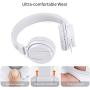 Kids Headphones, gorsun Lightweight Stereo Foldable Wired Headphones Volume Limited for Kids Adults Adjustable Headband Headset for Cellphones Smartphones iPhone Laptop Computer Mp3/4 Earphones(White)