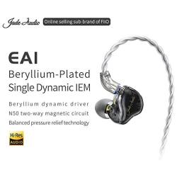 JadeAudio(FiiO) EA1 Earbuds Hi-Res HiFi Earphone with Beryllium-Plated Dynamic Driver,Powerful Bass Sound Compatible with iPhone, Android Phone and More (Without Mic) (Black)