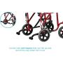 NOVA Medical Products Lightweight Transport Chair with Removable & Flip Up Arms for Easy Transfer, Anti-Tippers Included, Red, 19"
