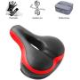 EVNNO Bicycle Saddle, The Most Comfortable Leather Bicycle Seat, Memory Foam, Universal Fit For Seat For Bike，WomenS Bike Saddle，Mens Padded Bike Seat，Bicycle seat double shock absorption memory foam