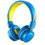 Kids Headphones-noot products K33 Foldable Stereo Tangle-Free 3.5mm Jack Wired Cord On-Ear Headset for Children/Teens/Boys/Girls/Smartphones/School/Kindle/Airplane Travel/Plane/Tablet (Electric Blue)