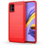 Galaxy A51 case,Samsung A51 case,MAIKEZI Soft TPU Slim Fashion Anti-Fingerprint Non-Slip Protective Phone Case Cover for Samsung Galaxy A51(Red Brushed TPU)