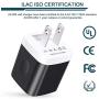USB Wall Charger, Charger Adapter, Ailkin 3-Pack 2.1Amp Dual Port Quick Charger Plug Cube Replacement for Phone X/7/6S/6S Plus/6 Plus/6/5S, Samsung Galaxy S7/S6/S5 Edge, LG, HTC, Huawei, Moto, Kindle
