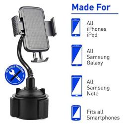 Car Cup Holder Phone Mount,Universal Adjustable Cup Holder Cradle Car Mount for iPhone Xs/Max/X/XR/8/8 Plus,Samsung Note 9/ S10+/ S9/ S9+/ S8 …