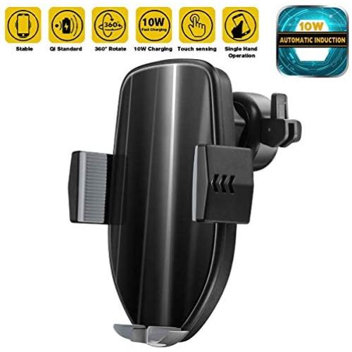 Wireless Car Charger Mount,10W Auto-Clamping Fast Qi Wireless Charging Air Vent Phone Holder,Compatible/w iPhone 11 Series/Xs MAX/XS/XR/X/8/8p,Samsung S10/S10+/S9/S9+/S8/S8+ and More
