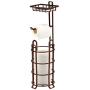 TomCare Toilet Paper Holder Toilet Paper Stand 4 Raised Feet Bathroom Accessories Portable Tissue Paper Dispenser Reserve Free Standing Toilet Paper Roll Storage Shelf Bathroom Bronze