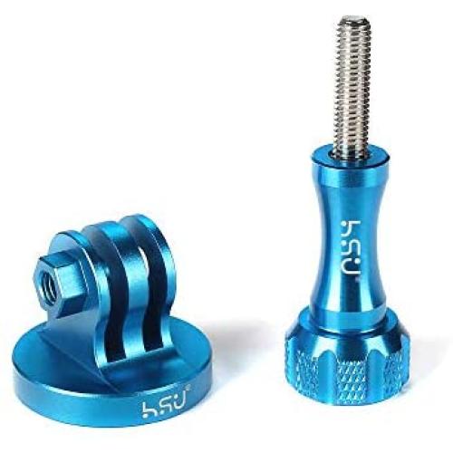 Aluminum Alloy Metal GoPro Tripod/Monopod Mount with Aluminum Thumbscrew for GoPro Session, Hero 7, 6, 5, 4, 3+, 3, 2, 1 HD (Blue)