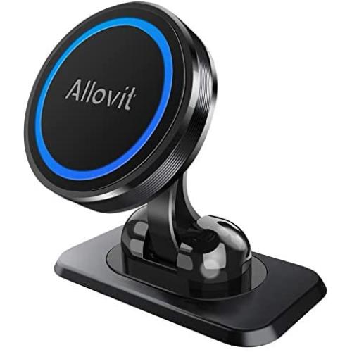 Magnetic Phone Car Mount, Allovit Universal Cell Phone Holder for Car, 360° Adjustable Magnet Cellphone Holder Compatible with iPhone 11 Pro Xs Max XR X 8 7 Plus 6S SE, Galaxy S9 and More