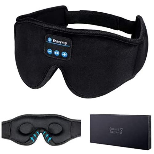 Sleep Headphones,3D Sleep Mask Bluetooth 5.0 Wireless Music Eye Mask, LC-dolida Sleeping Headphones for Side Sleepers, with Ultra-Thin HD Stereo Speakers Perfect for Sleeping, Air Travel, Meditation