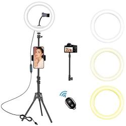 LED Ring Light, 12" Selfie Ring Light with Tripod Stand and Phone Holder for Live Stream, Makeup Light Stand, YouTube Video Photography, Compatible for iPhone Android