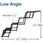 Heeyoo Upgraded Nonslip Car Dog Steps, Portable Metal Fram Large Dog Stairs for High Beds, Trucks, Cars and SUV, Lightweight Folding Pet Ladder Ramp with Wide Steps can Support 150 Lbs Large Dogs