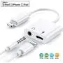 [Apple MFi Certified] 2 in 1 Lightning to 3.5mm Earphone Audio & Charger Splitter Adapter, iPhone Headphone Adapter Dongle Charger Jack Aux Audio 3.5 mm for iPhone 11/11 Pro/XS/XR/X 8 7, iPad, iPod