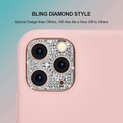 Camera Lens Protector for iPhone 11 Pro/iPhone 11 Pro Max, ICARERSPACE Bling Diamond Camera Lens Cover Sticker Protector - Sliver