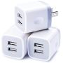 Wall Charger, Sicodo 3-Pack 2.1A Home Travel Dual Port Plug Wall Charging Block Compatible with iPhone X, 8,7 Plus,6 Plus,6s Plus,Tablet,Samsung Galaxy S8,S7 Edge,HTC,LG,Sony,Nokia,Motorola and More