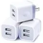 Wall Charger, Sicodo 3-Pack 2.1A Home Travel Dual Port Plug Wall Charging Block Compatible with iPhone X, 8,7 Plus,6 Plus,6s Plus,Tablet,Samsung Galaxy S8,S7 Edge,HTC,LG,Sony,Nokia,Motorola and More