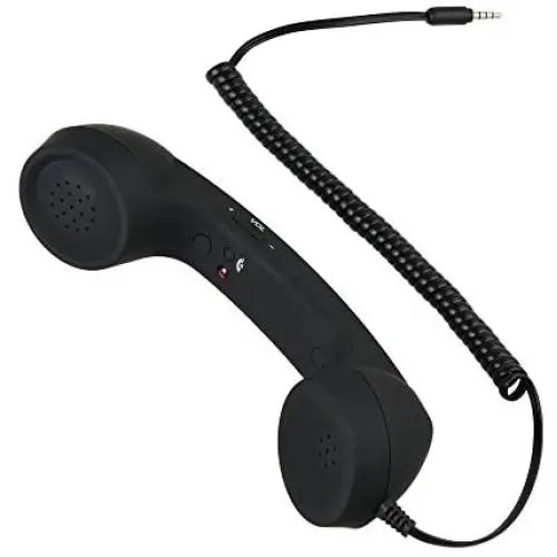 CM Vintage Retro Telephone Handset Cell Phone Receiver MIC Microphone for Cellphone Smartphone, 3.5 mm Socket (Black) CM Vintage Retro Telephone Handset Cell Phone Receiver MIC Microphone for Cellphone Smartphone, 3.5 mm Socket (Black)