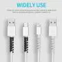 Cable Protector Spiral Phone Cable Saver Lightning Charge, Headphone, USB Cord, PC and Notebook Cable Protector, Fit for All Cell Phone - 8 PCS (Black)