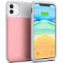 Swaller Battery Case for iPhone 11, 5000mAh Protective Portable Charging Case Rechargeable Extended Battery Pack Charger Case for iPhone 11(6.1 inch) (Pink)