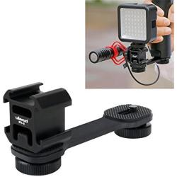 Triple Cold Shoe Mount Gimbal Extension Bracket, Universal Mic Stand and Light Mount Plate Adapter for Zhiyun Smooth 4/Smooth Q/DJI OSMO Mobile 2/Feiyu Vimble 2 Gimbal Stabilizer Accessories