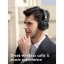 COWIN E7 PRO [Upgraded] Active Noise Cancelling Headphones Bluetooth Headphones with Microphone/Deep Bass Wireless Headphones Over Ear 30 Hours Playtime for Travel/Work/Cellphone, Black